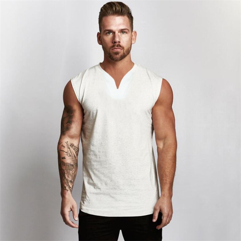 Muscleguys nd Gym Tank Top Men Vneck Workout Sleeveless Shirt
