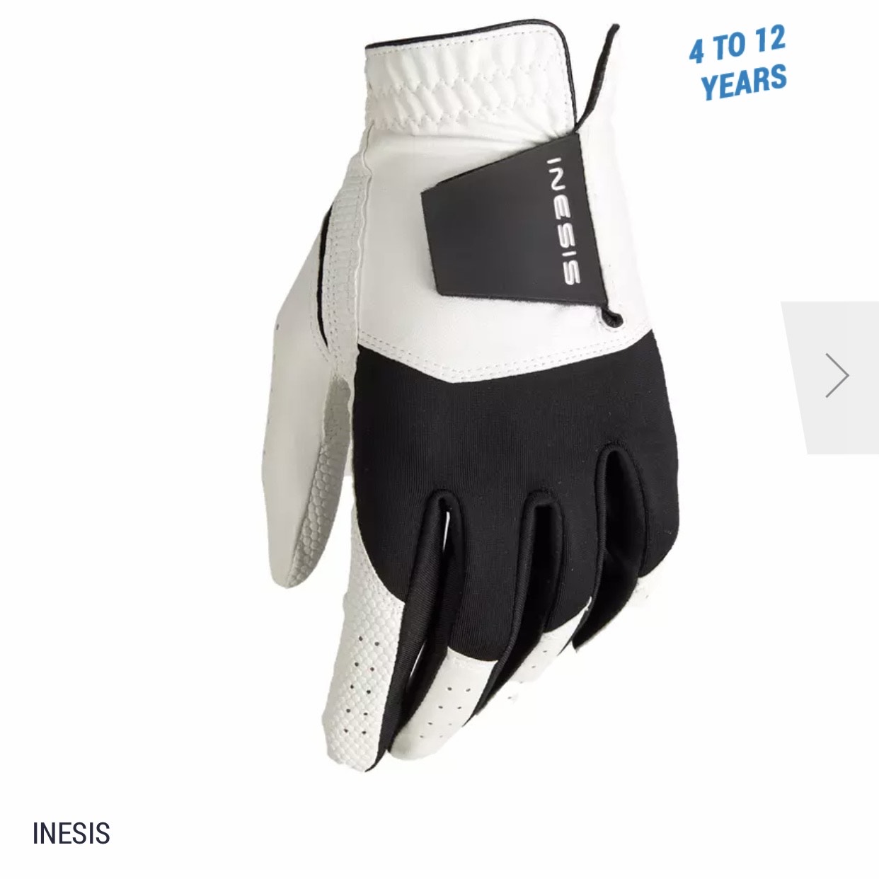 INESIS WHITE RIGHT-HANDED KID'S GOLF GLOVE ถุงมือกอล์ฟสำหรับ