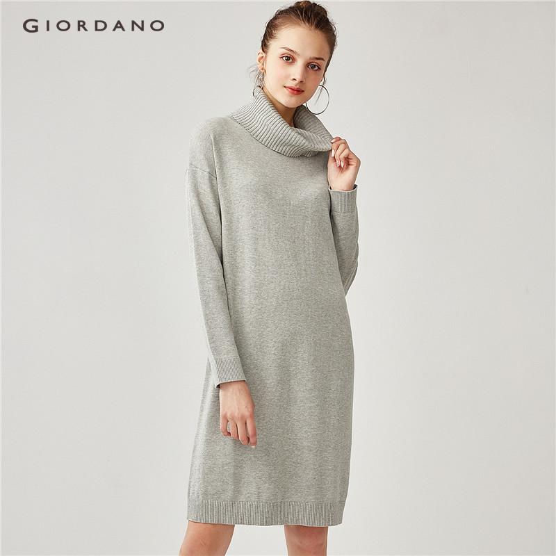 Giordano Women Turtle neck knitted dress [Free Shipping] 05468130