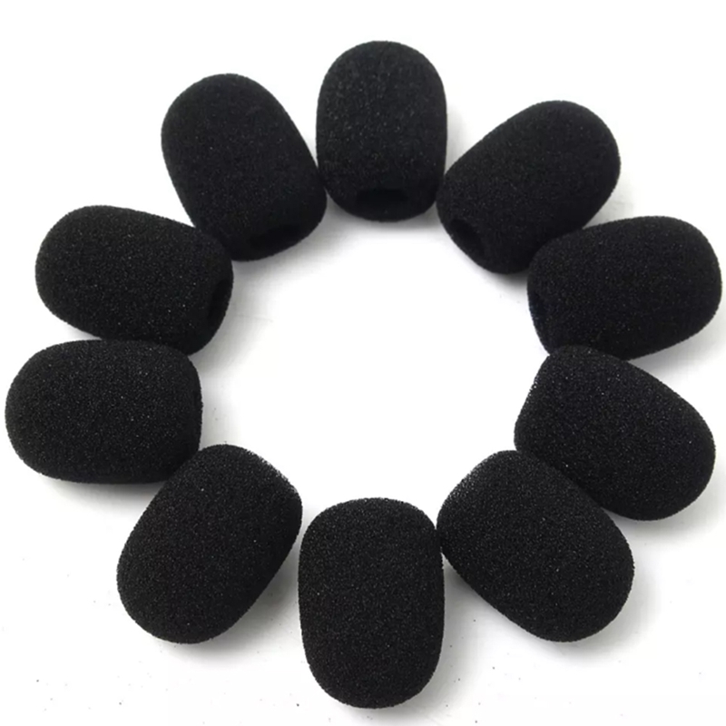 100Pcs Microphone Headset Grill Windshield Sponge Foam Black Mic Cover 30mmx8mm