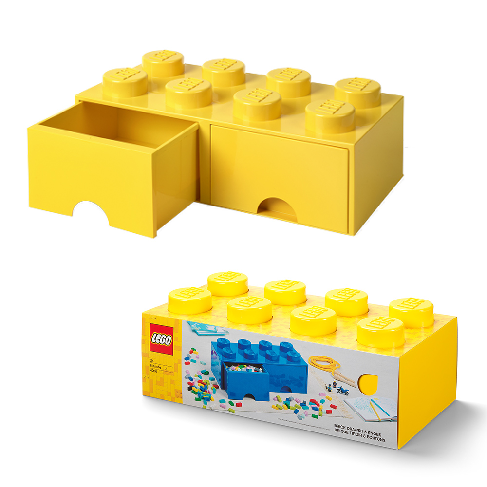 กล่องลิ้นชักเลโก้ LEGO Brick Drawer 8 สีเหลือง YELLOW 50x25x18 cm