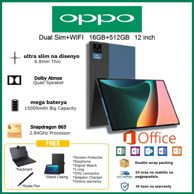 ภาพหน้าปกสินค้า2023 บาโก  5G Oppo แท็บเล็ตพีซี 10 นิ้ว Android 8 (6GB RAM 512GB ROM) สองซิม 4G LTE WiFi จากร้าน Accessories_Global บน Lazada