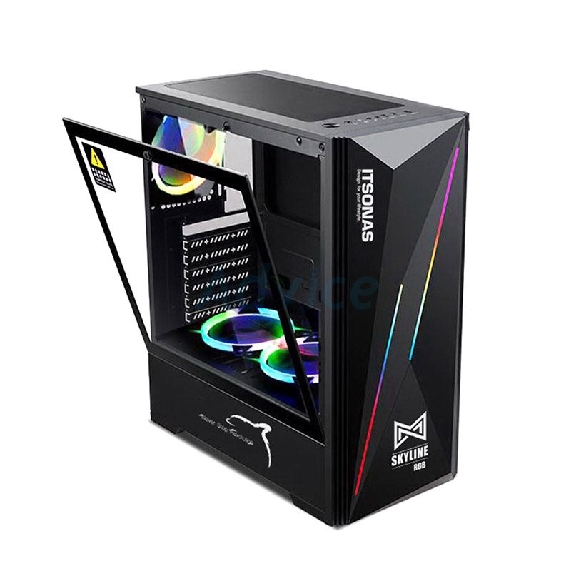 เคสคอมพิวเตอร์ ITSONAS Skyline RGB TG (Black)💥ประกัน 1 ปีครับ💥