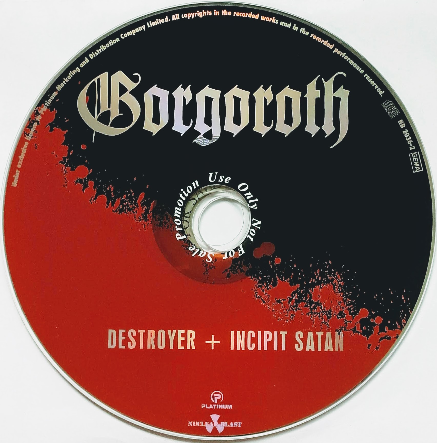CD (Promotion) Gorgoroth - Destroyer / Incipit Satan  (CD Only)