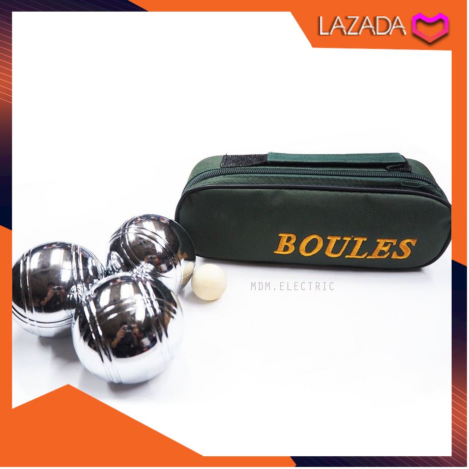 BOULES (2)ลูกเปตองพร้อมกระเป๋า 1ชุดมี3ลูก ลาย 2 ลูกเปตอง jb เปตอง ทักษะ พื้นฐาน