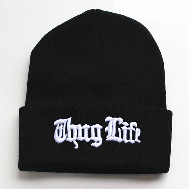 หมวกใหมพรมถัก THUG LIFE BEANIEเทรนด์เวอร์ชั่นเกาหลี สกี ป้องกันความหนาว ...