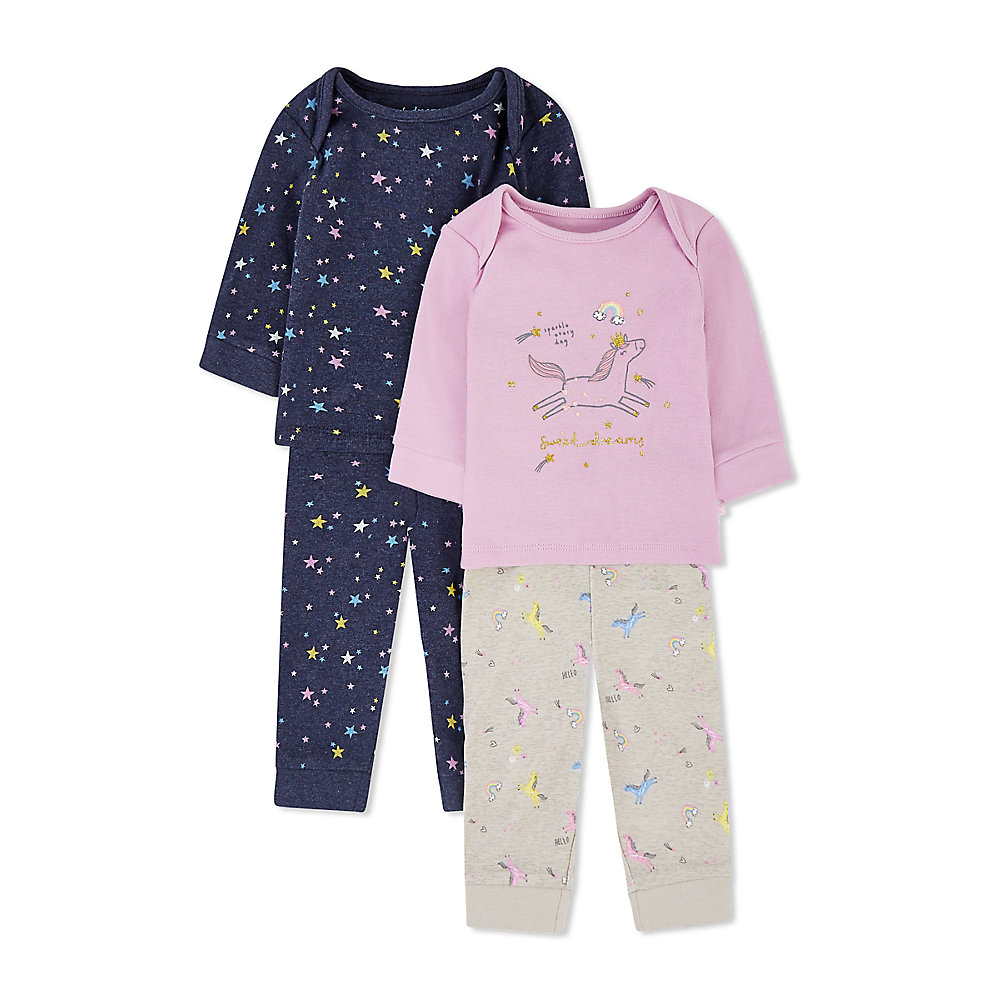 ชุดนอนเด็ก Mothercare sweet dreams star and unicorn pyjamas - 2 pack TA536