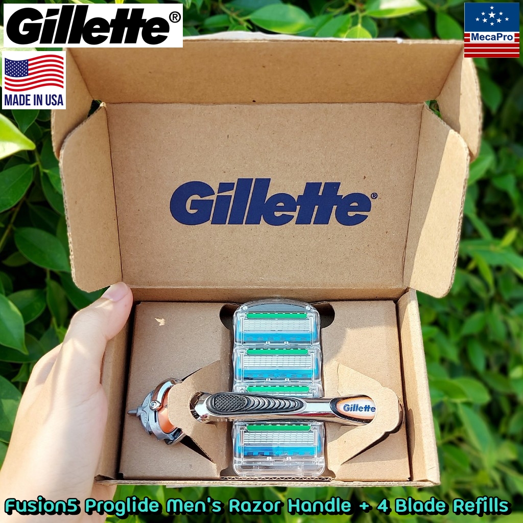 Gillette® Fusion5™ Proglide® Men's Razor Handle + 4 Blade Refills ชุดมีดโกน ยิลเลตต์ ฟิวชั่นไฟ้ว์ โปรไกลด์เฟล็กซ์บอล