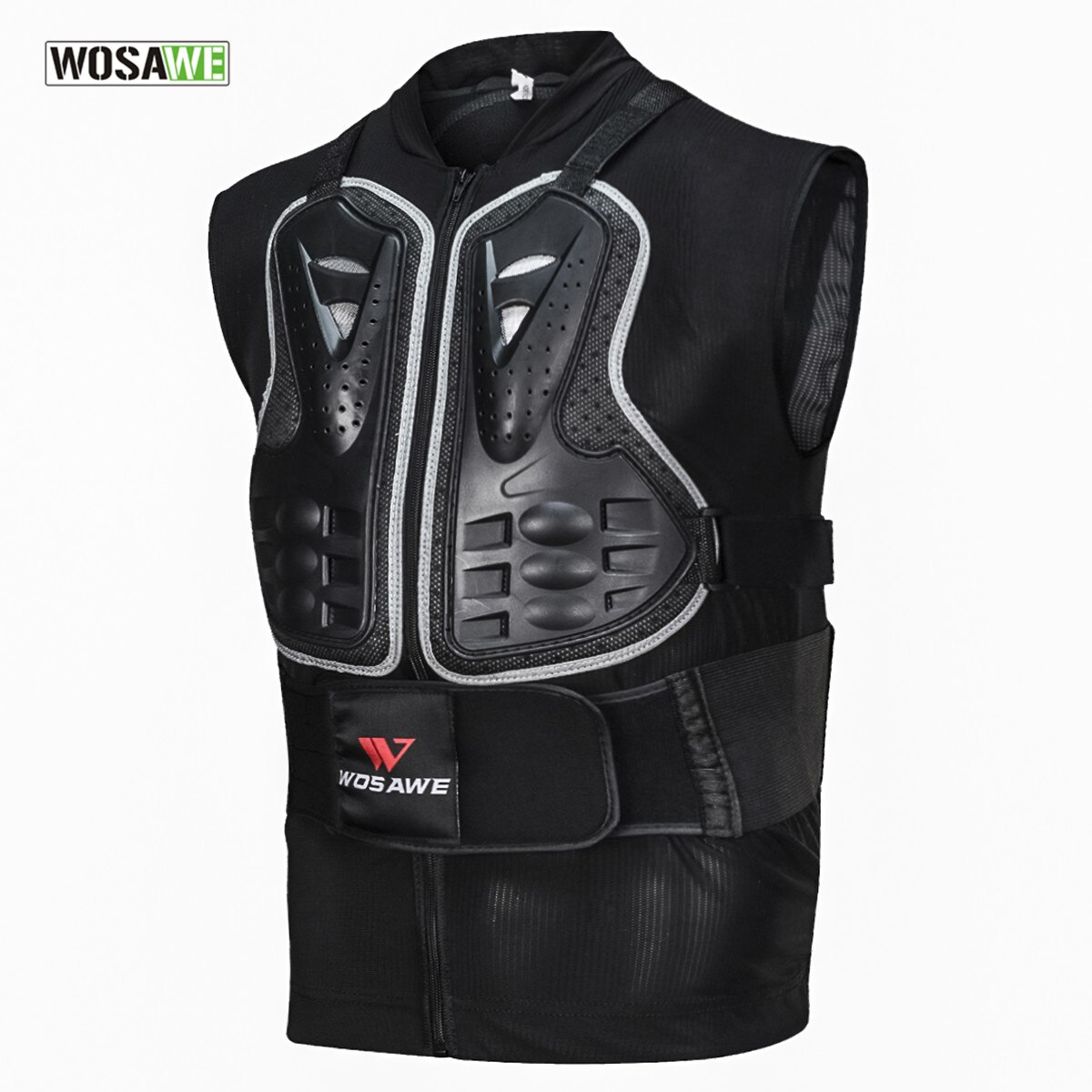 WOSAWE Sleeveless Body Armor Protective Vest Motorcycle Protect Armor Vest Motocross Cycling Equipment Cool Mesh Body Protective