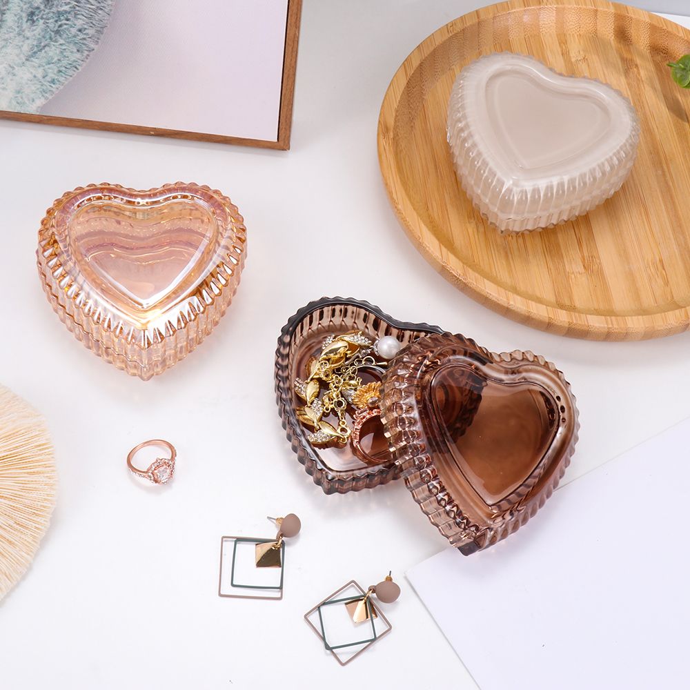 Birthday Gifts Crystal Ring Bracelet Necklace Jewelry Decoration Storage Box Heart-Shaped