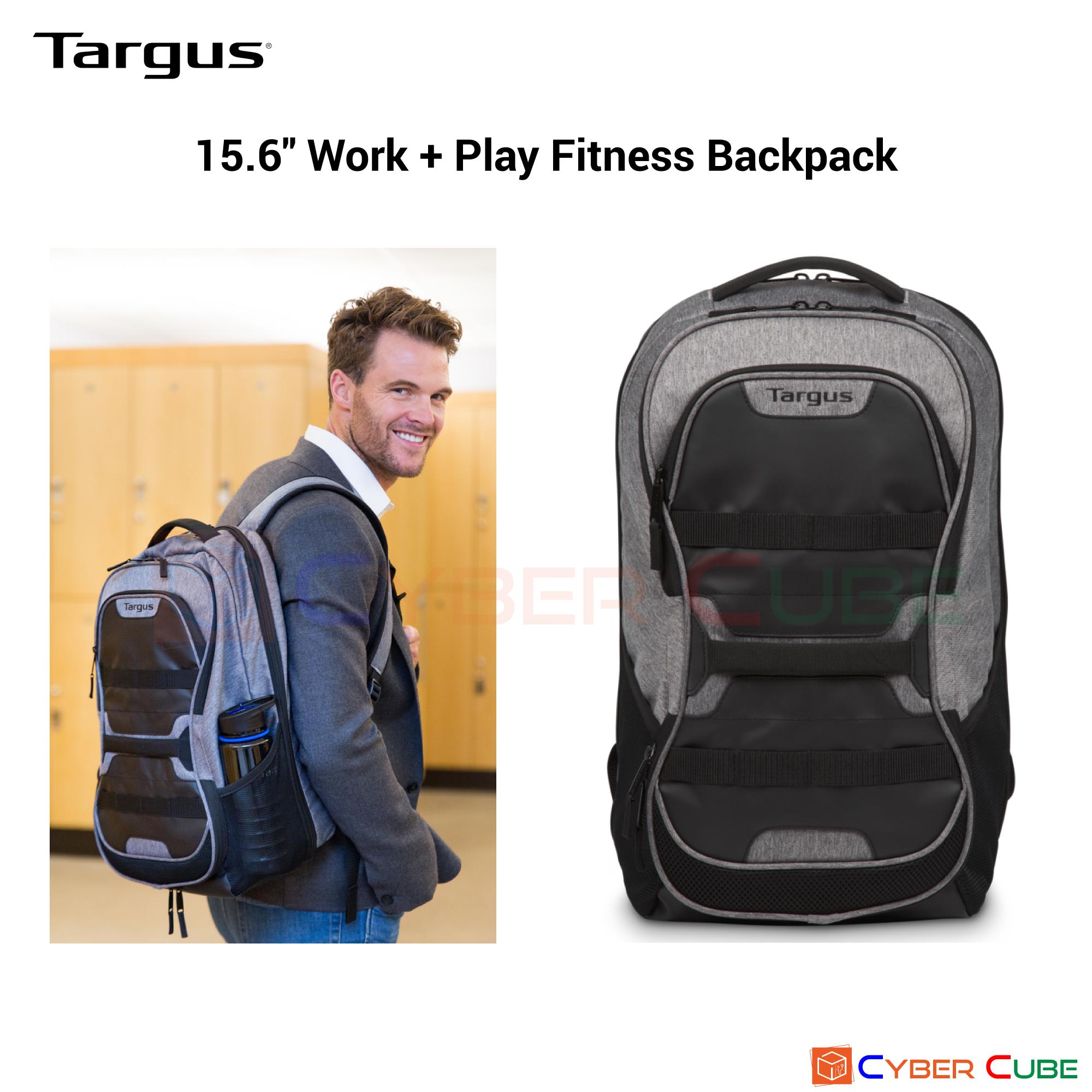 Targus (TSB94404EU) 15.6  Work + Play Fitness Backpack - Gray (กระเป๋าเป้สะพายหลัง / คอมพิวเตอร์โน้ตบุ๊คแล็บท็อป / แท็บเล็ตสำหรับทำงานและกีฬา)