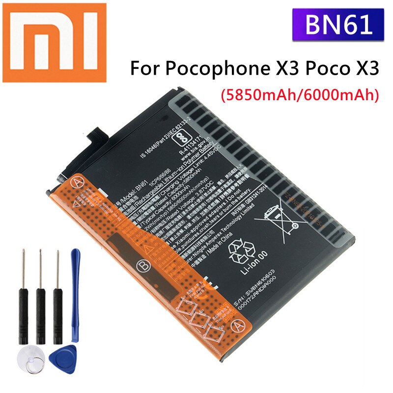 แบตเตอรี่ Xiao Mi BN61 BN57 แบตเตอรี่โทรศัพท์สำหรับ Xiaomi Pocophone X3 ...