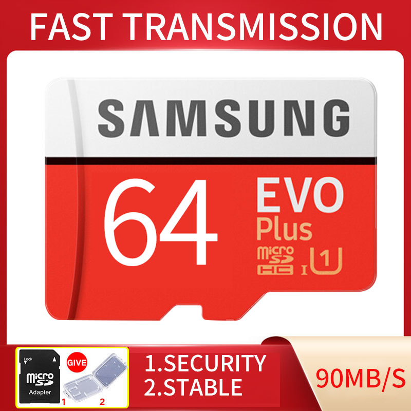 SAMSUNG Micro SD Card 64GB 100Mb/s Class10 U3 SDXC Grade EVO+ Micro SD Card Memory TF Card Flash Card For UAV