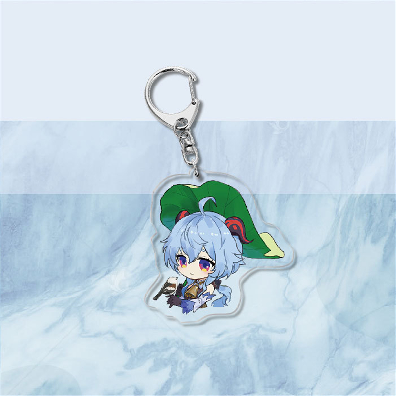 Cute Anime Genshin Impact Keychain Zhongli Chongyun Aether Kawaii ...