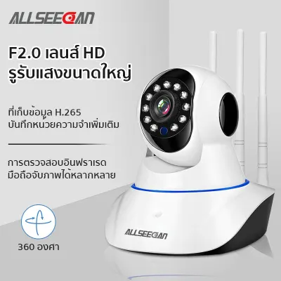 ALLSEECAM กล้องไร้สาย กล้องวงจรปิด Full HD 1080P Wifi 3.0 ล้านพิกเซล พร้อมโหมดกลางคืน CAM1