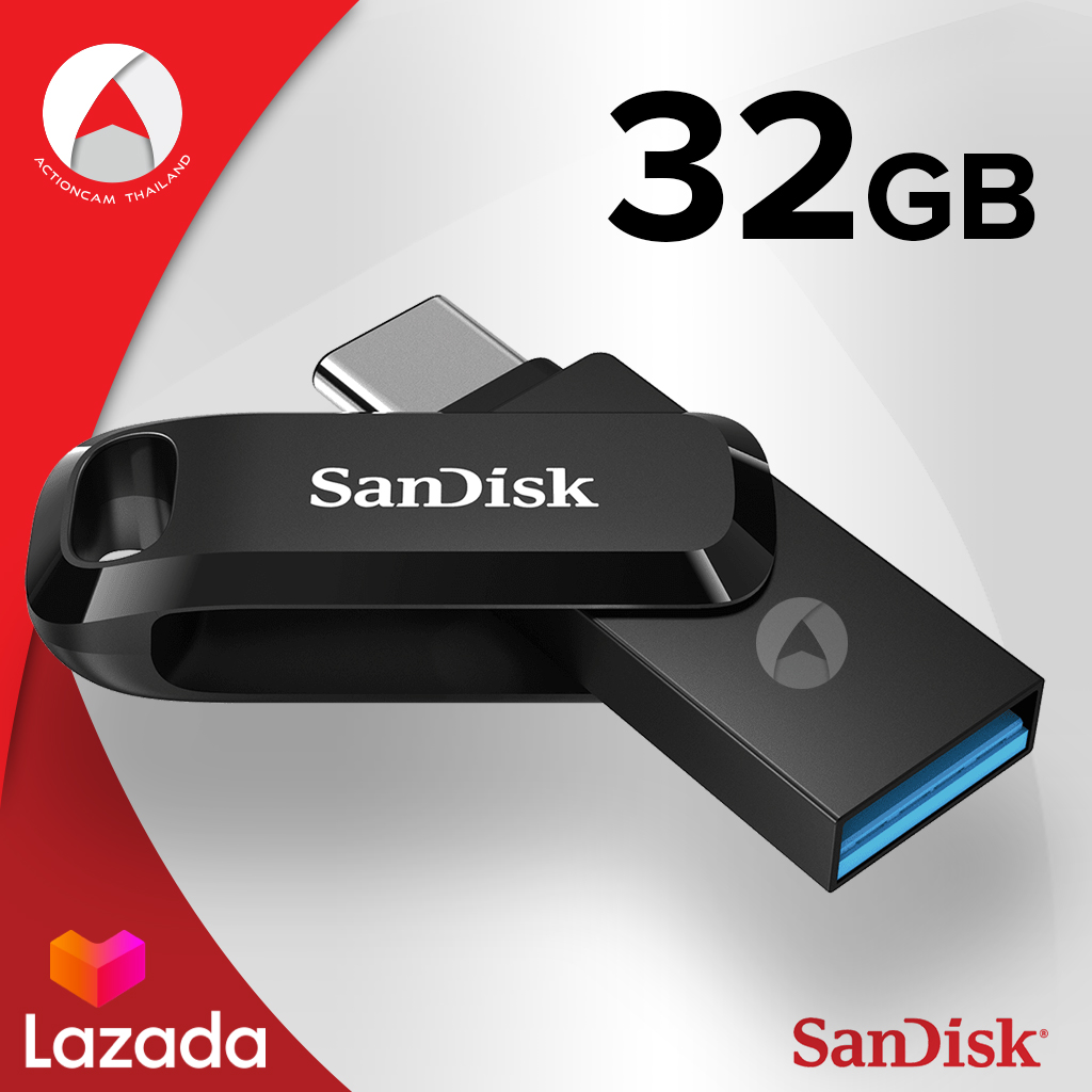 SanDisk Ultra Dual Drive Go 32GB USB 3.1 Gen1 Flash Drive Type-C OTG Speed 150mb/s (SDDDC3-032G-G46) แฟลชไดรฟ์ 2หัว แซนดิส ซินเน็ค อุปกรณ์โอนย้ายข้อมูลโทรศัพท์ มือถือ ประกัน Synnex 5ปี