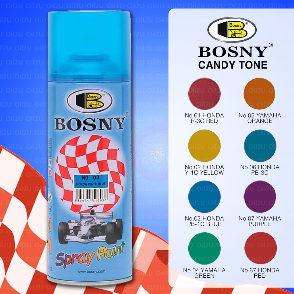 Wow ++ สีสเปรย์ บอสนี่ แคนดี้โทน สีแก้ว สีใส ใช้พ่นกระจก พลาสติก โปร่งแสง Bosny Spray Paint Candy Tone ปริมาณ 400 cc. ราคาถูก ถ้วย ชา แก้ว แชมเปญ ถ้วย เซรามิค แก้ว พลาสติก