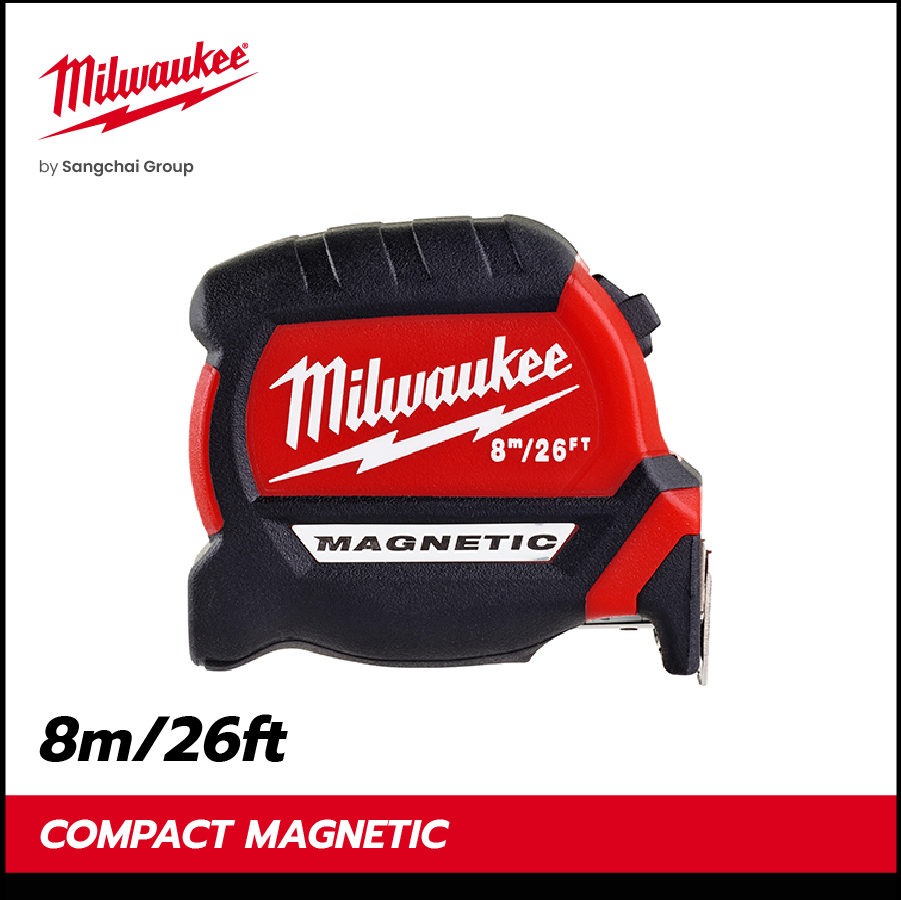 Milwaukee ตลับเมตรรุ่น COMPACT MAGNETIC 8 เมตร/26 ฟุต