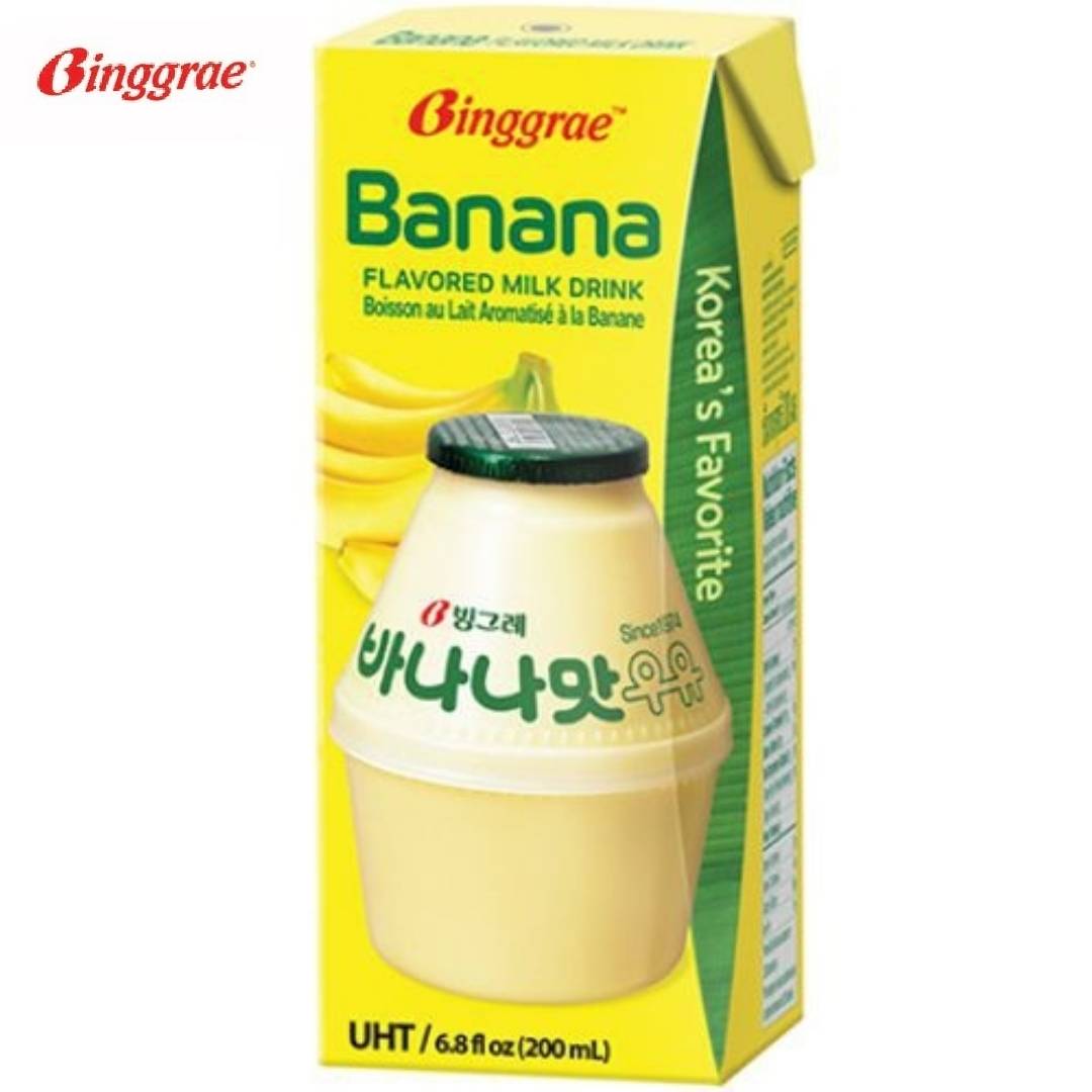 นมกล้วยเกาหลี Bingrae Banana Flavor Milk 200g. สินค้ายอดนิยม อร่อยมากต้องลอง (1 กล่อง)