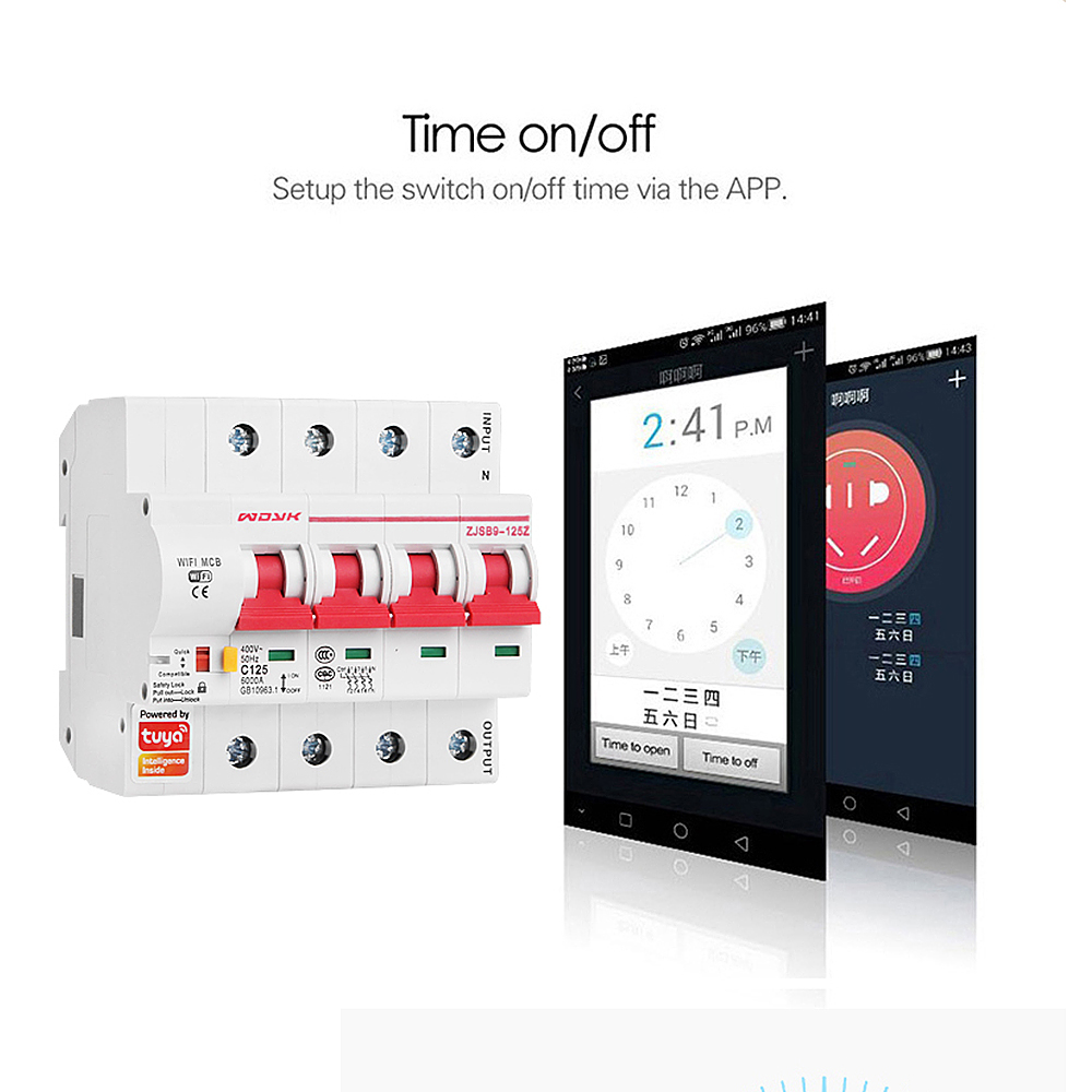 Tuya or Smart Life app 4p 63A WiFi circuit breaker Smart switch din ...