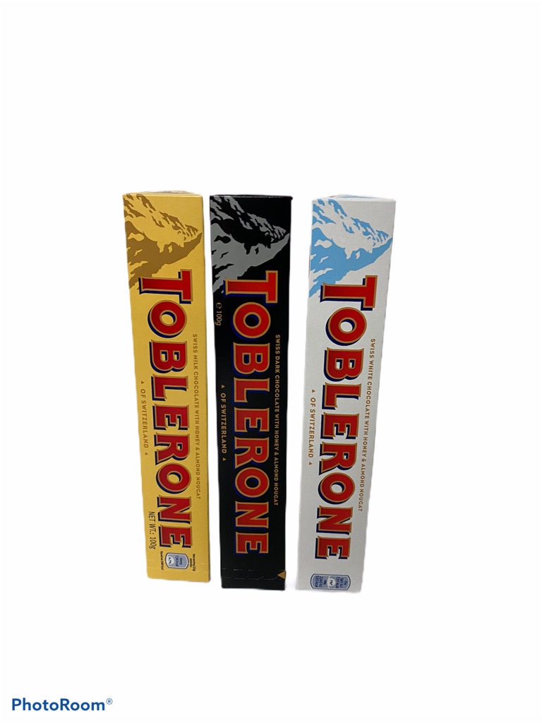 TOBLERONE 3สี 3รสชาติ ORIGINAL DARK CHOCOLATE WHITE CHOCOLATE 1SETCOMBO 3 แท่ง/100g ราคาพิเศษ สินค้าพร้อมส่ง!!