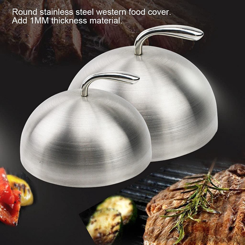 1Pcs Stainless Steel Steak Cover Teppanyaki Dome Dish Lid Home Round