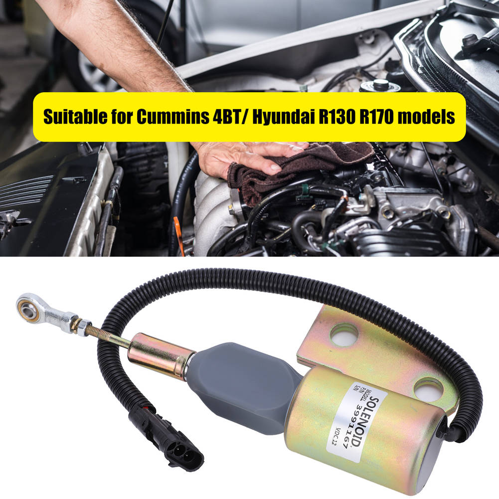 Shutdown Solenoid Valve for Cummins 4BT Flameout Parking Oil Cut off Switch 3991167 12V WF