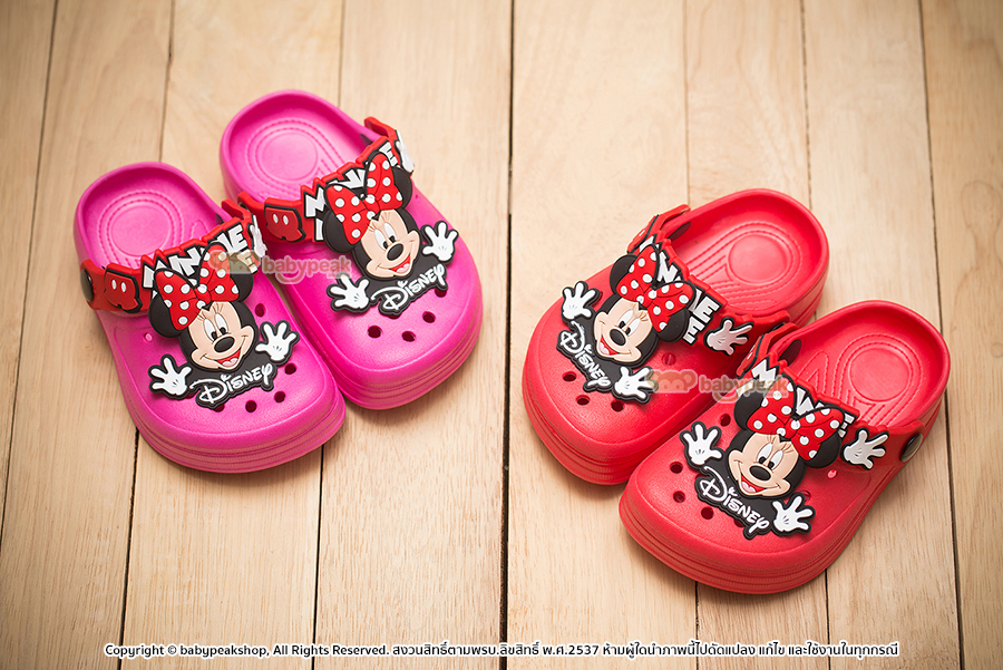 รองเท้าเด็ก รองเท้าหัวโต Minnie Mouse ลิขสิทธิ์แท้ MNH224 ไซส์ 18-30