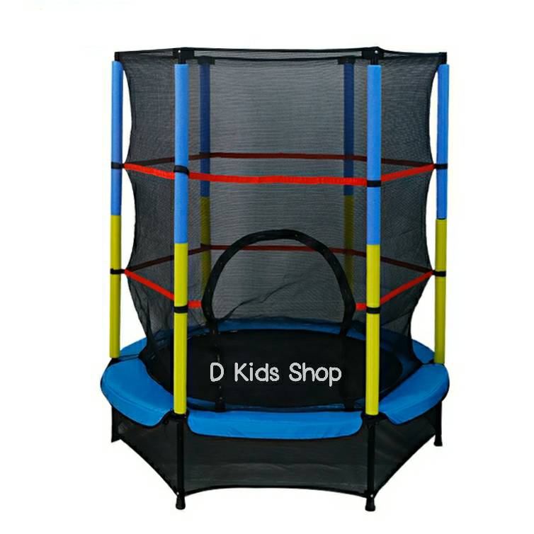 D Kids แทรมโพลีนสำหรับเด็กกระโดดเล่น แทรมโพลีน ออกกำลังกาย ขนาดใหญ่ 140 x 165 cm. Trampoline jump