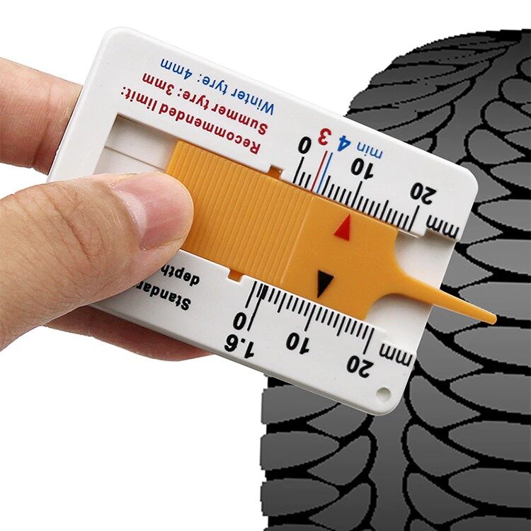 อุปกรณ์วัดการสึกของดอกยางรถยนต์ 0-20 มม. สามารถวัดความลึกดอกยาง ทั้ง ยางรถบรรทุก รถยนต์ รถมอเตอร์ไซค์ Auto Car Tyre Tread Depthometer Depth Indicator Gauge