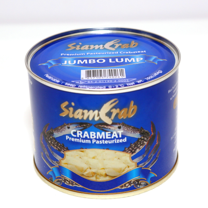 Siam Crab เนื้อปูม้าก้อนกระป๋อง (พาสเจอร์ไรส์) 454 กรัม Jumbo Crab