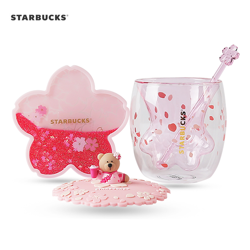 กาแฟ Starbuck แมวกรงเล็บแก้ว 2020 สีชมพูเชอร์รี่แก้วผสมเชอร์รี่ติด
