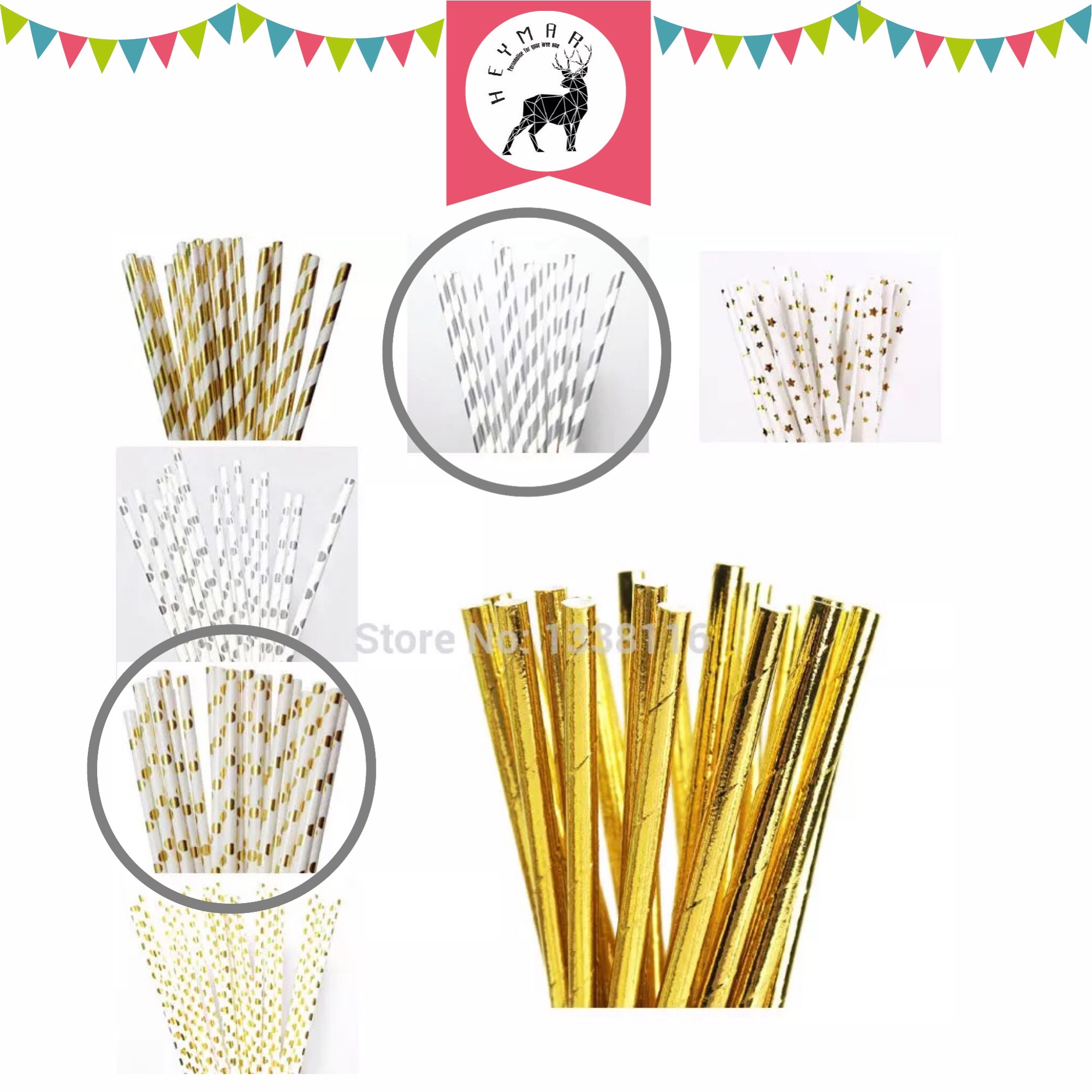 PARTY BOX disposable paper straws eco friendly