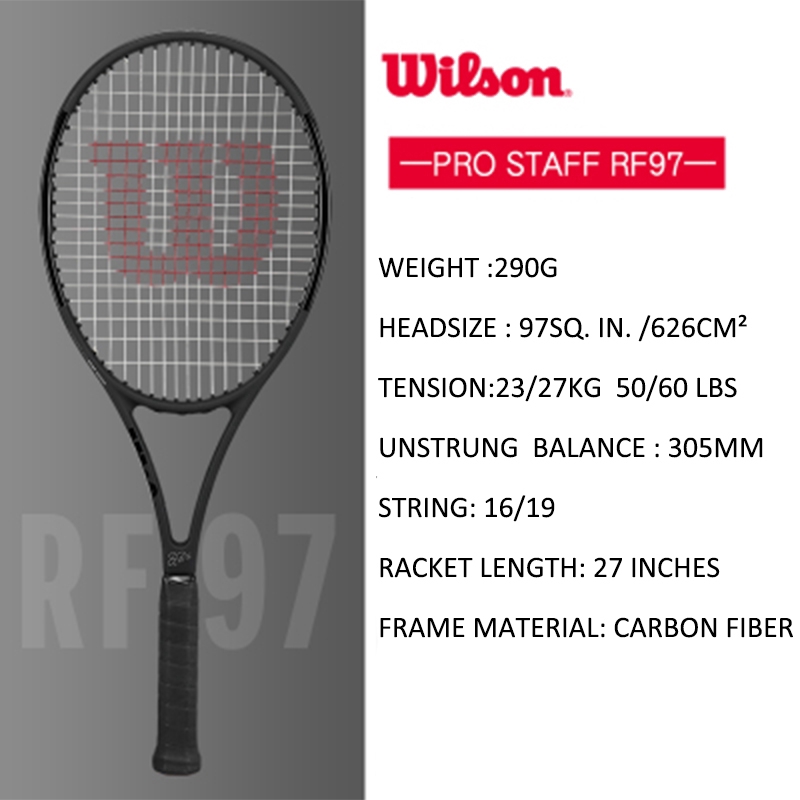 Wilson Tennis Racket Pro Staff RF97 Federer Signature Red Black