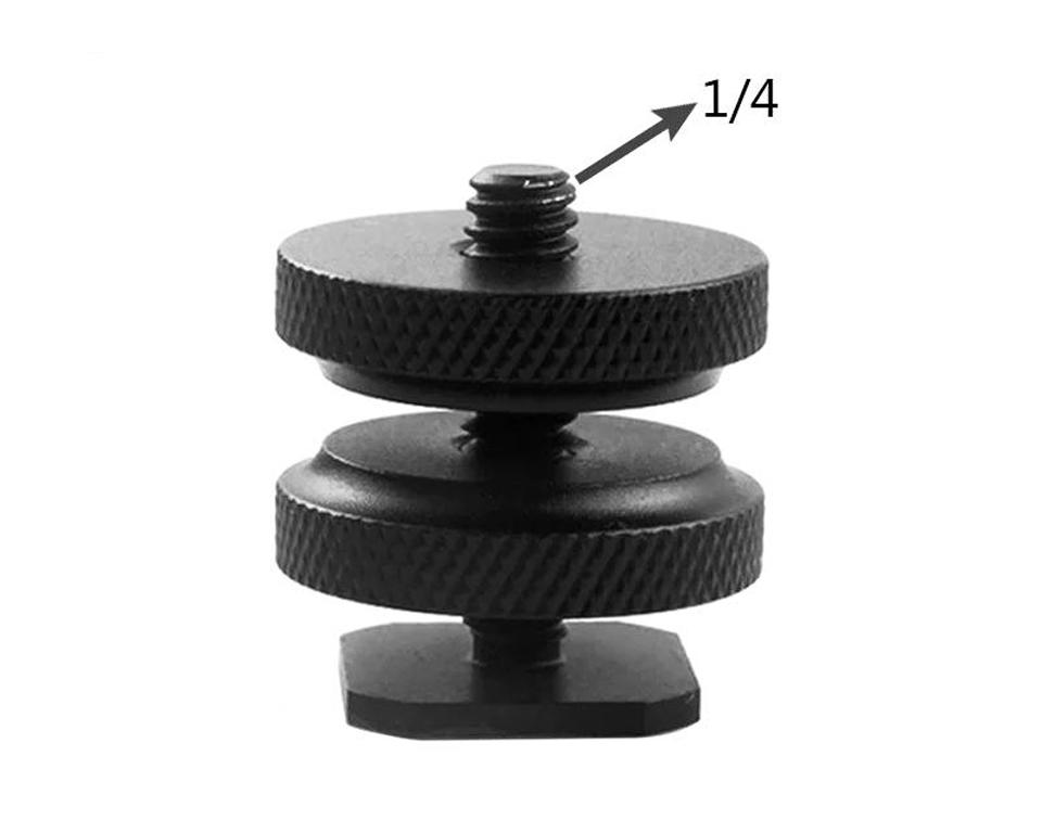 Double Hot shoe connector 1/4 inch camera screw hot shoe boots adapter