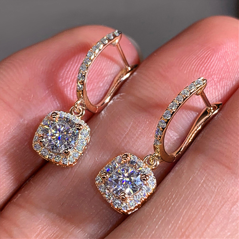 Exquisite Women's Micro Inlaid Zircon Versatile Earrings and Accessories