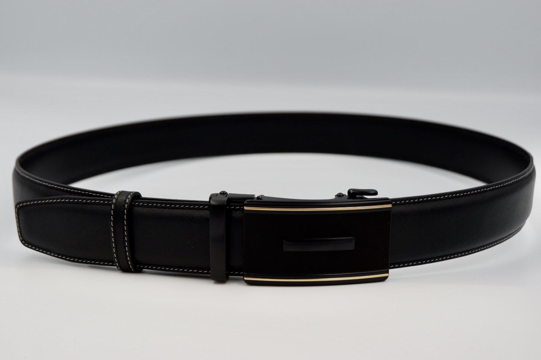 Lustampa Kelly Belt(automatic) เข็มขัดหนังแท้ (automatic) 35 มม. สี ดำ สี ดำ