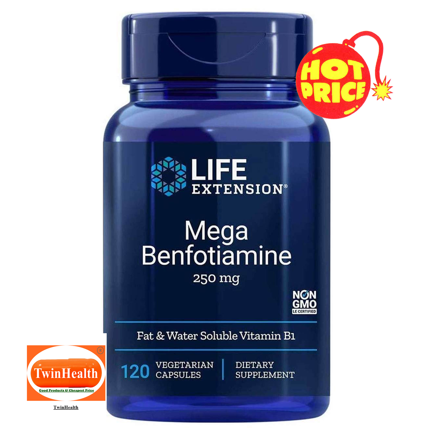 Life Extension Mega Benfotiamine (Fatsoluble Vitamin B1) 250 mg / 120