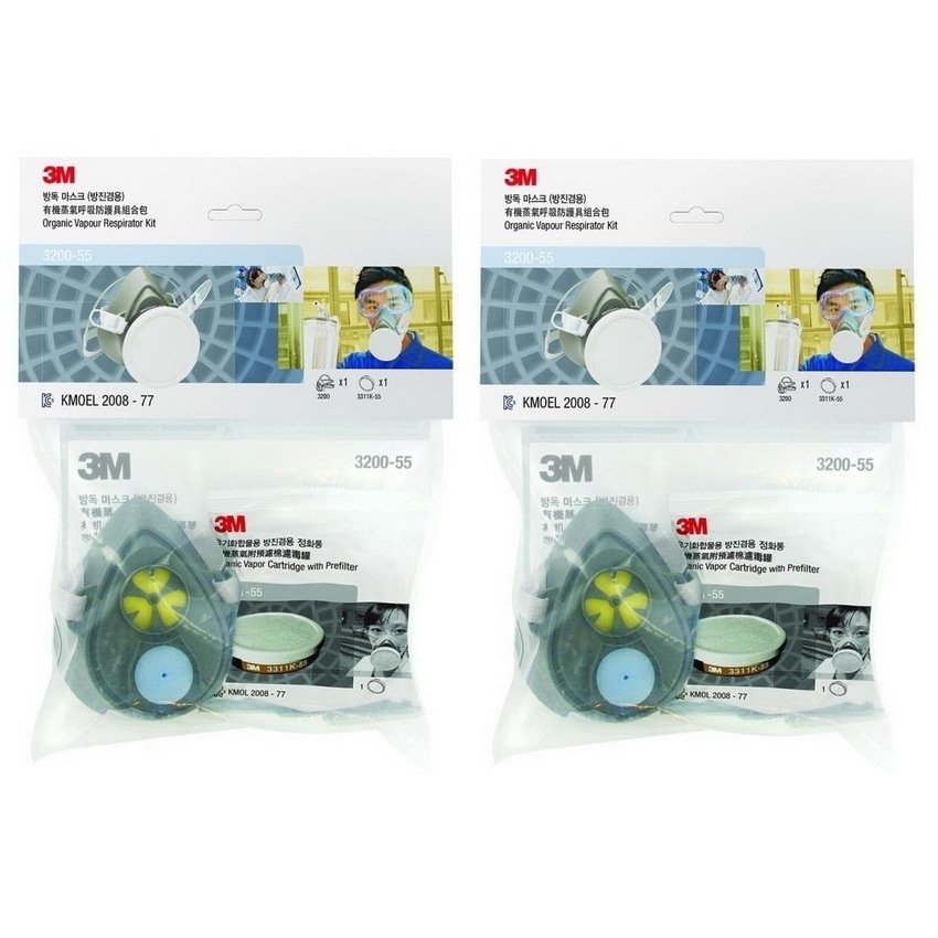 3M หน้ากากไส้กรองเดี่ยว 2ชุด รุ่น 3200-55 พร้อมตลับกรอง 3311K-55 3M หน้ากากไส้กรองเดี่ยว 2ชุด รุ่น 3200-55 พร้อมตลับกรอง 3311K-55