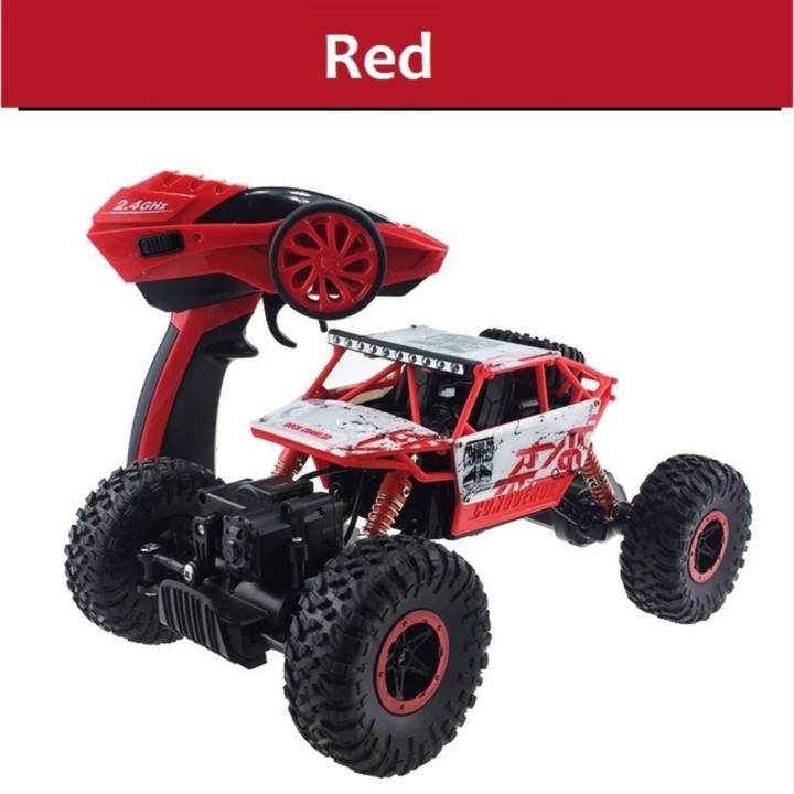 รถบังคับวิทยุวิบาก รถบังคับไฟฟ้า รถไต่หิน ตีลังกาพลิกเองได้ ขนาด 1:18 Rock Crawler 4WD 2.4ghz (สีแดง)