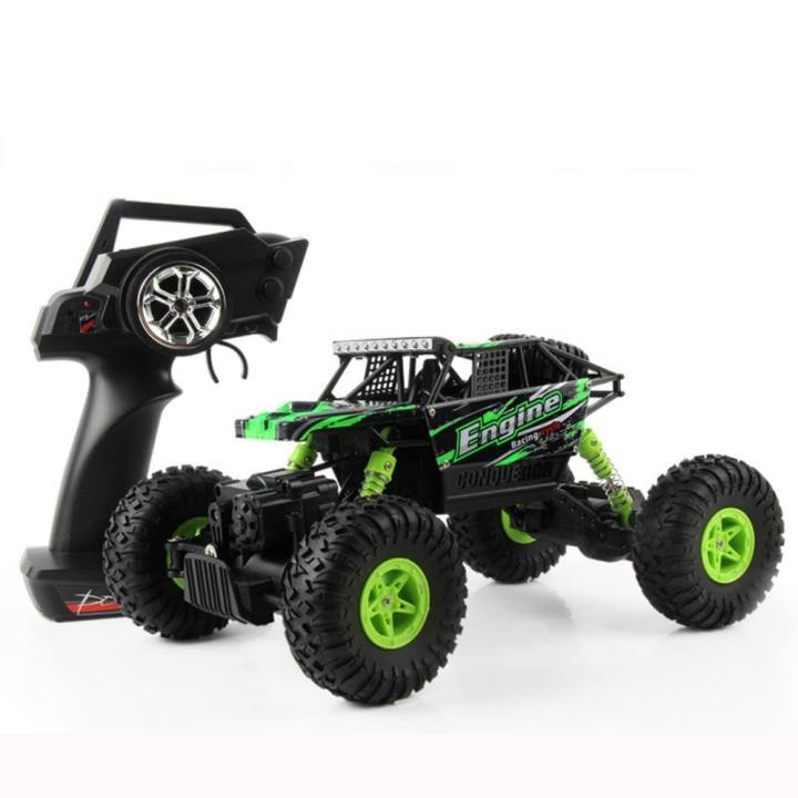 รถบังคับวิทยุ รถบังคับไฟฟ้า รถไต่หิน บิ๊กฟุตวิบาก ขนาด 1:18 Rock Crawler 4WD 2.4ghz (Green)