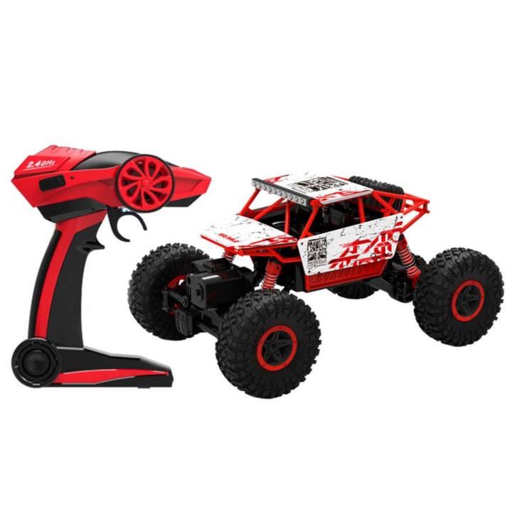 รถบังคับวิทยุ รถบังคับไฟฟ้า รถไต่หิน แข็งแรงทนทาน ขนาด 1:18 Rock Crawler 4WD 2.4ghz (Red)