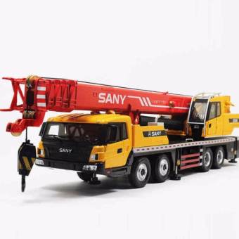 1:43 SANY STC500 Automobile Crane Engineering Mechanical Diecast Model Red and Yellow Color - intl