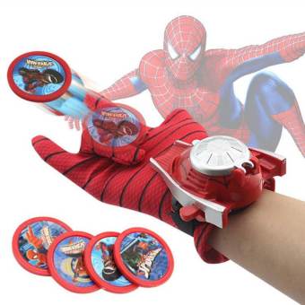 1 ชิ้น 24 เซนติเมตรเด็กผู้ใหญ่เหมาะสำหรับ Spiderman แบทแมนคอสเพลย์ถุงมือแมงมุม-ผู้ชาย Spiderman แบทแมน Launchers ของเล่นกล่องของขวัญ-นานาชาติ