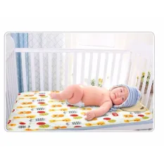 Babyshop656 ผ้ารองสำหรับปูที่นอนเด็ก ผ้ารองกันน้ำ ผ้ารองกันเปื้อน  ขนาด 70*85cm รุ่น Giraffe alphabet – Baby sleeping sheet 70x85 cm. (Giraffe alphabet)