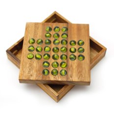 Ama-Wood ของเล่นไม้ หมากข้ามลูกแก้ว, เล็ก (Solitaire Game with Glass Marbles, Small)