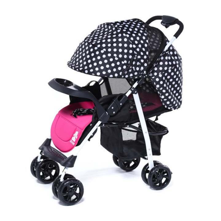 Aree รถเข็น รุ่น Cozy (สีชมพู) หลังคาคลุมมิด เข็มขัด 5 จุด พับเก็บง่าย