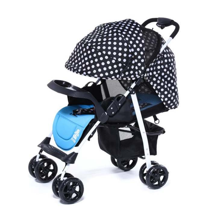 Aree รถเข็น รุ่น Cozy (สีฟ้า) หลังคาคลุมมิด เข็มขัด 5 จุด พับเก็บง่าย