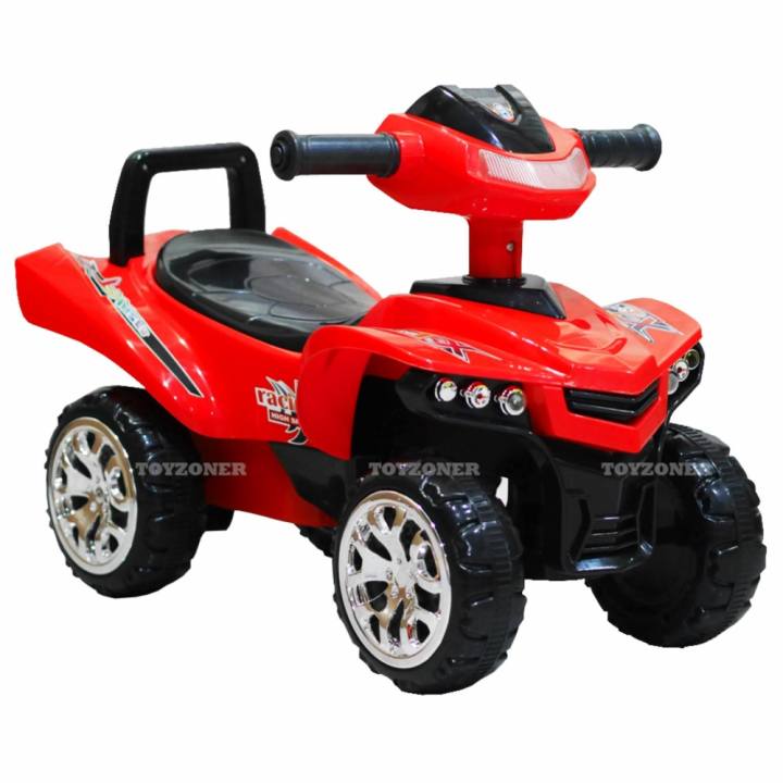 ATV SLIDING CAR รถมอเตอร์ไซด์ ATV ขาไถ มีไฟ มีเพลง มีแตร กันหงายหลัง - Red