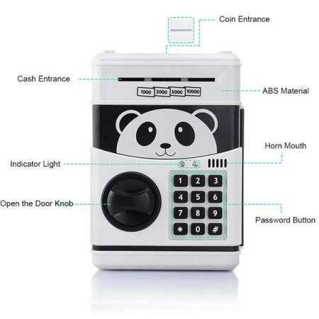 ออมสินตู้เซฟหมีแพนด้า ดูดธนบัตร Auto ตู้เซฟออมสินดูดแบ๊งค์ Safe Bank Panda